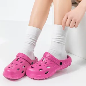 Women Casual Fashion Solid Color Non-Slip Hole Shoes Slippers with Cover Toe