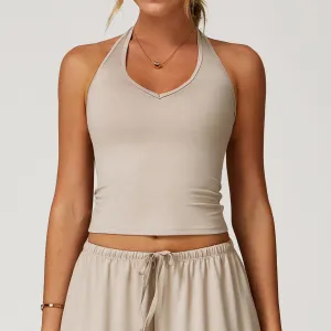 Women's Backless Yoga Sports Tank Top - Casual Solid Color