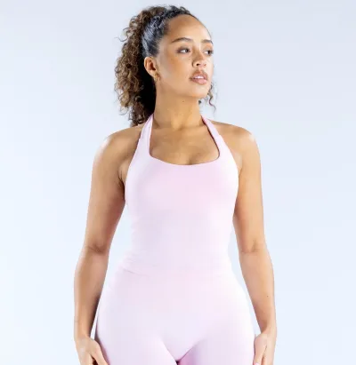 Women Sexy Halter-Neck Yoga Tank Top - Nylon Spandex Sportswear