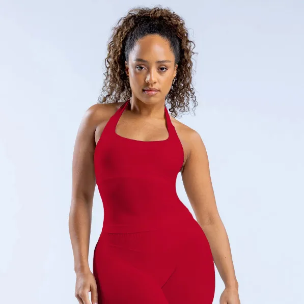 Women Sexy Halter-Neck Yoga Tank Top - Nylon Spandex Sportswear