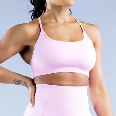 Women Casual Solid Color Seamless Backless Yoga Bra
