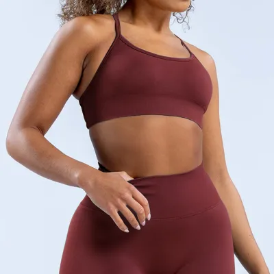 Women Casual Solid Color Seamless Backless Yoga Bra