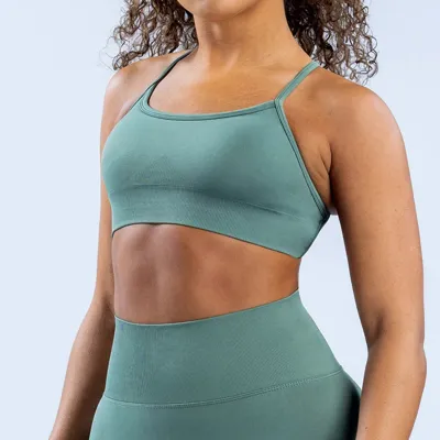 Women Casual Solid Color Seamless Backless Yoga Bra