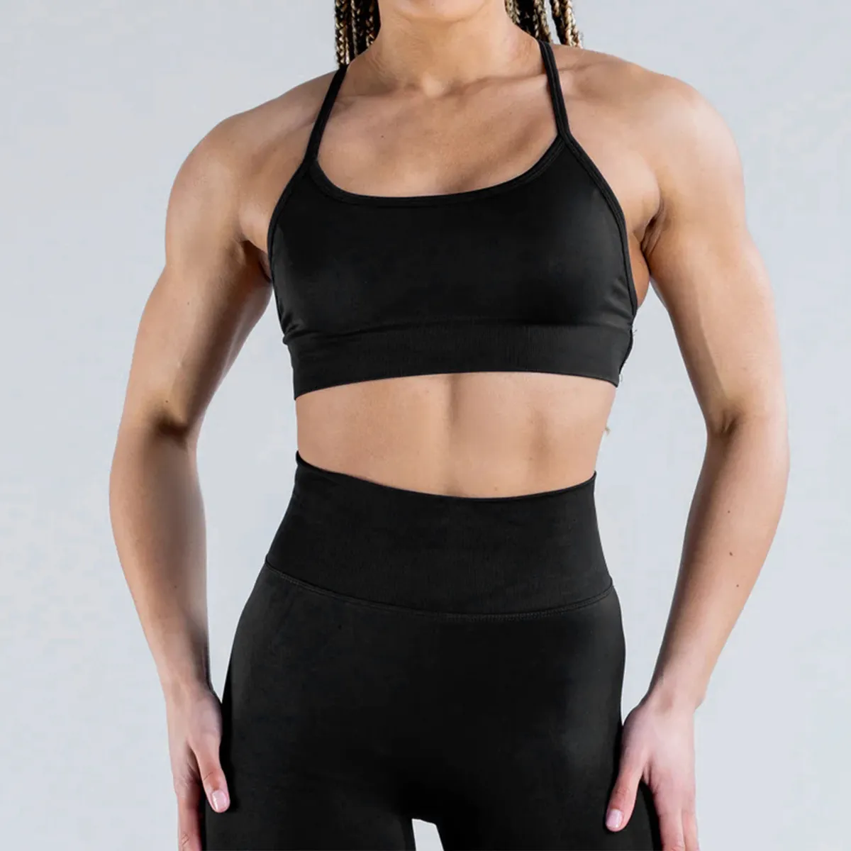 Women Casual Solid Color Seamless Backless Yoga Bra