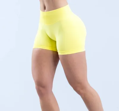 Women High-Elastic Nylon Seamless Low-Waist Yoga Shorts