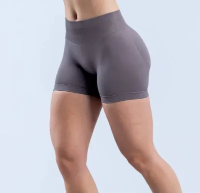 Women High-Elastic Nylon Seamless Low-Waist Yoga Shorts