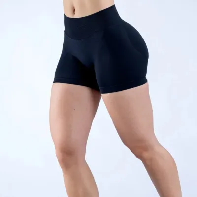 Women High-Elastic Nylon Seamless Low-Waist Yoga Shorts