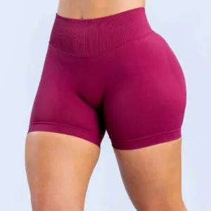 Women High-Elastic Nylon Seamless Low-Waist Yoga Shorts