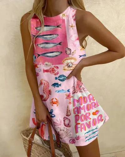 Women Casual Printed Bubble Wrinkle Dress Summer Vacation