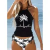 Black Coconut Tree Print