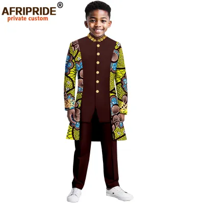 African Boys Slim Fit L Two-Piece Kaftan Dress Set