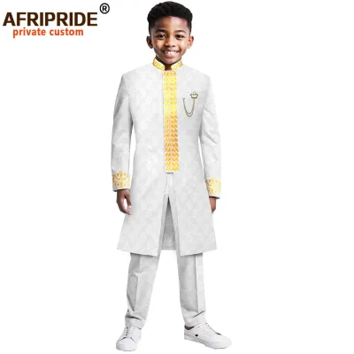 African Kids Boys Two-Piece Kaftan Dress Set