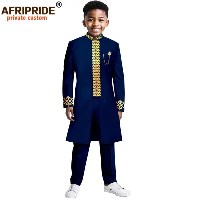 African Kids Boys Two-Piece Kaftan Dress Set