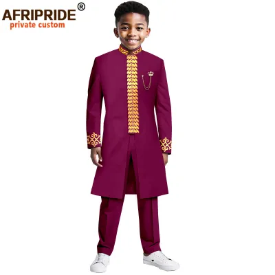 African Kids Boys Two-Piece Kaftan Dress Set