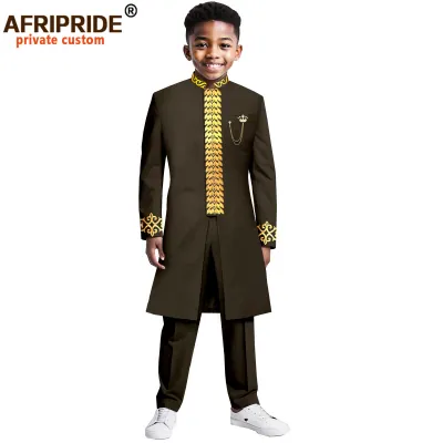 African Kids Boys Two-Piece Kaftan Dress Set