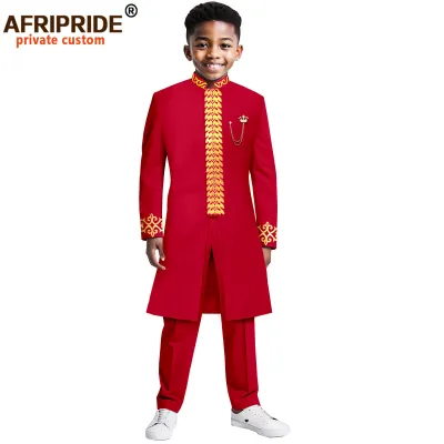African Kids Boys Two-Piece Kaftan Dress Set