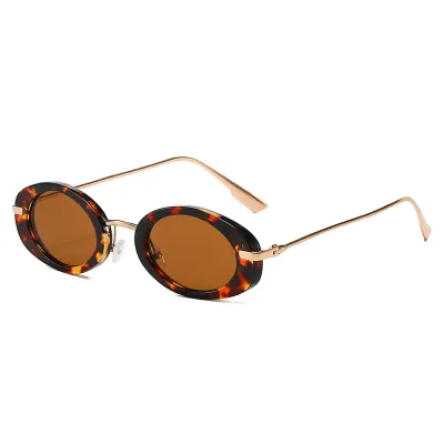 Women Fashion Retro Small Frame Oval Sunglasses