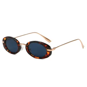 Women Fashion Retro Small Frame Oval Sunglasses