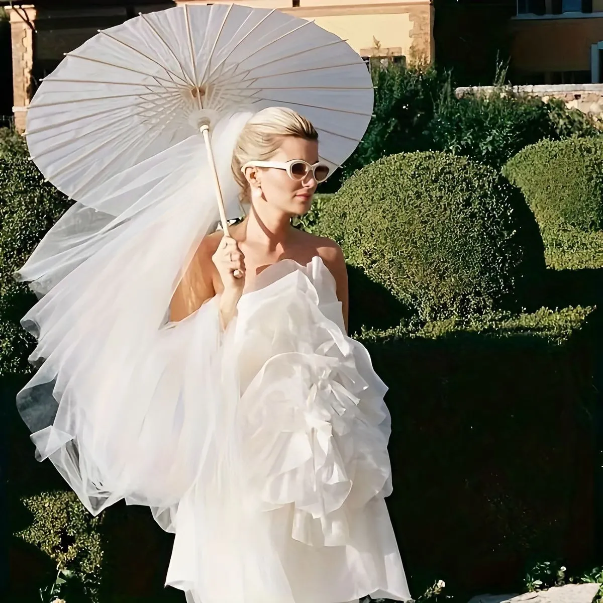Blank Handmade Paper Oil Umbrella for Wedding Photo