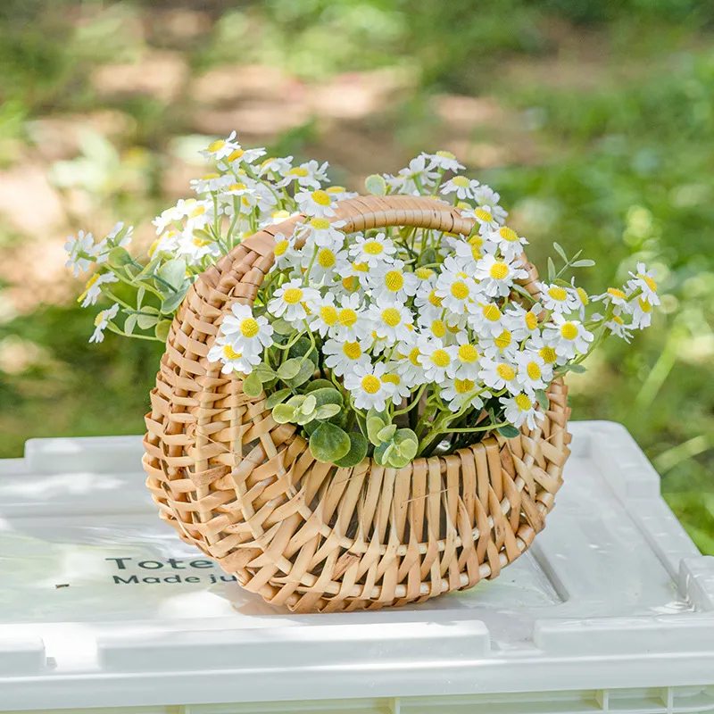 Creative Woven Willow Flower Basket Pure Handmade Pastoral Home Decoration Ornament