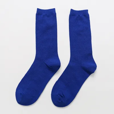 Women's Solid Color Cotton Piled Knee High Socks