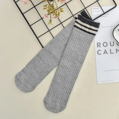 Women's Solid Color Cotton Piled Knee High Socks