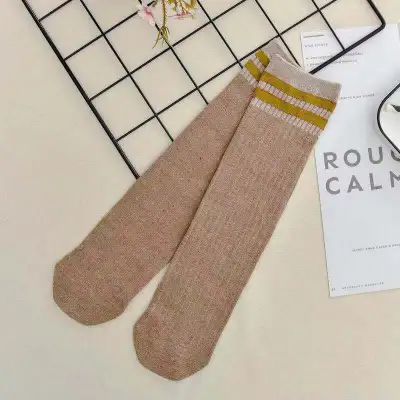 Women's Solid Color Cotton Piled Knee High Socks