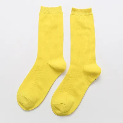 Women's Solid Color Cotton Piled Knee High Socks