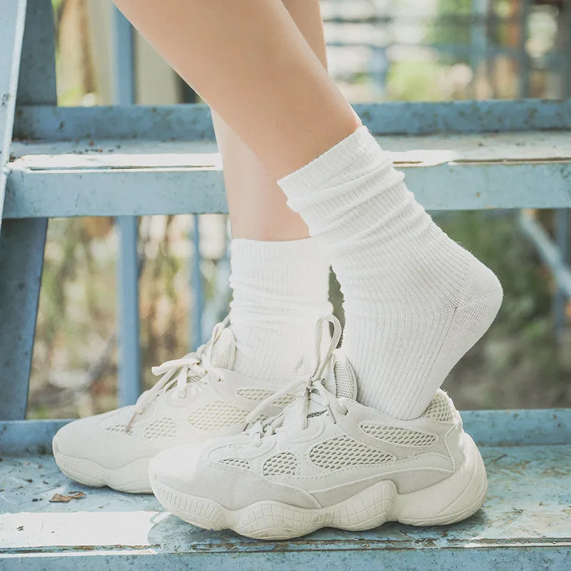 Women's Solid Color Cotton Piled Knee High Socks