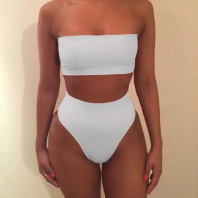 Women Fashion Sexy Simple Solid Color Bikini Swimsuit