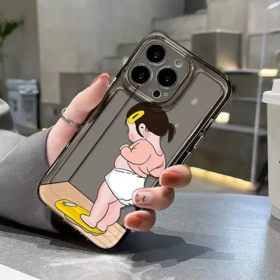 Fashion Cute Slimming Girl's Printed Transparent All-Inclusive Iphone Case