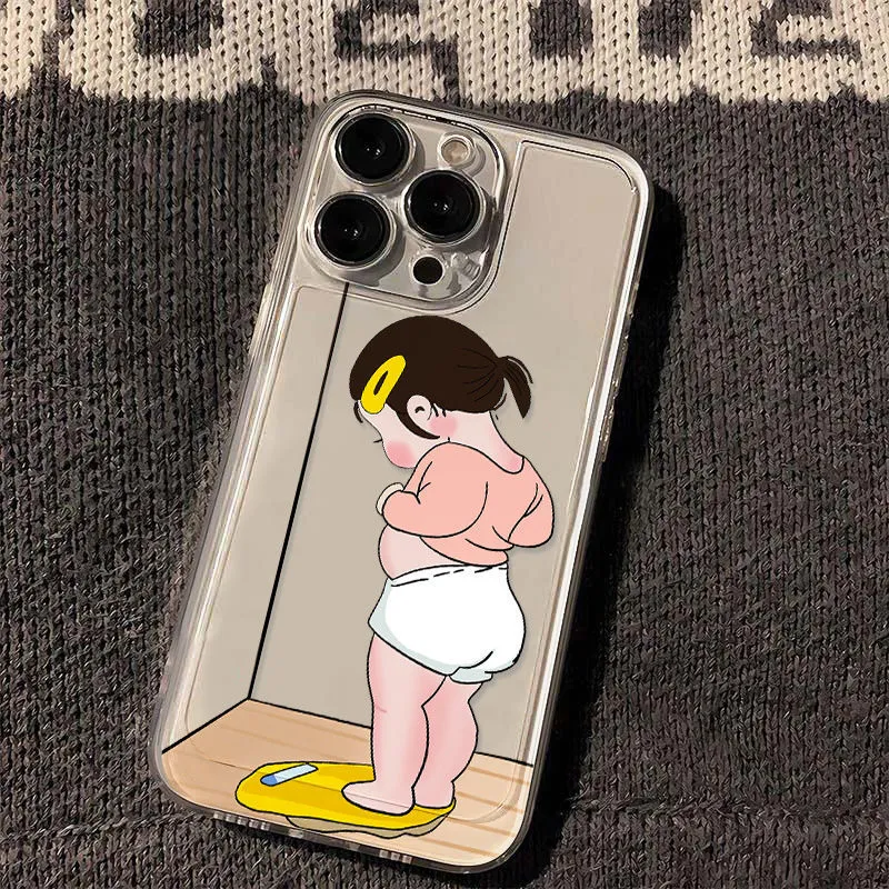 Fashion Cute Slimming Girl's Printed Transparent All-Inclusive Iphone Case