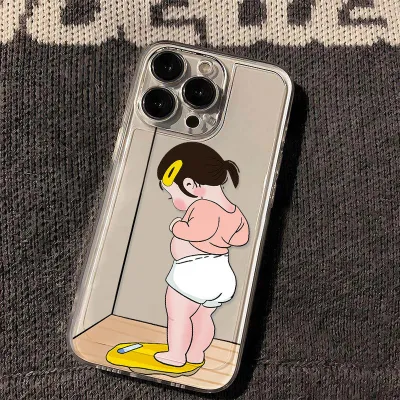 Fashion Cute Slimming GirlS Printed Transparent All-Inclusive Iphone Case