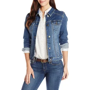 Women's Casual Cotton Lapel Long-Sleeve Slim-Fit Denim Jacket