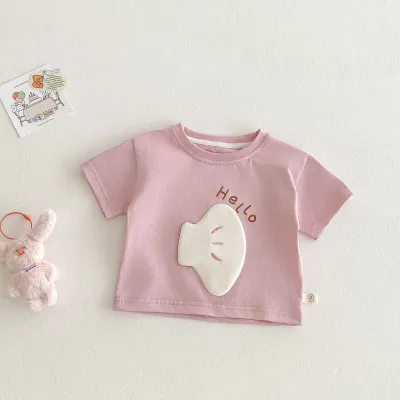 Kids Boys Girls Cartoon Cotton Crewneck Short Sleeve T-Shirt 3-14T