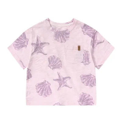 Kids Short-Sleeved Summer Cotton Cartoon T-Shirt Crewneck for Boys