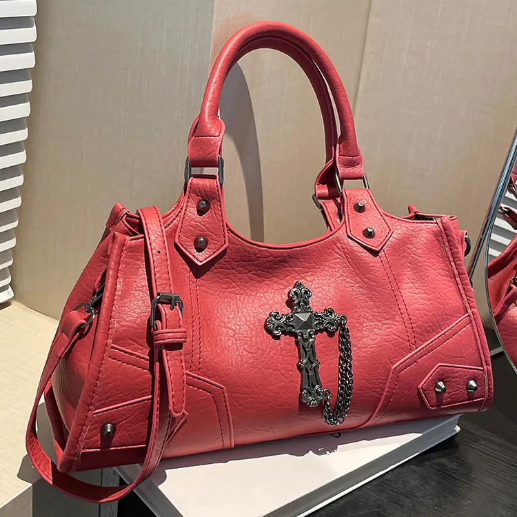 Women Fashion Casual Solid Color PU Underarm Handbag with Zipper