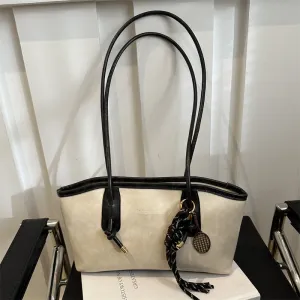 Women Fashion Retro Pendant Tote Bag with Large Capacity