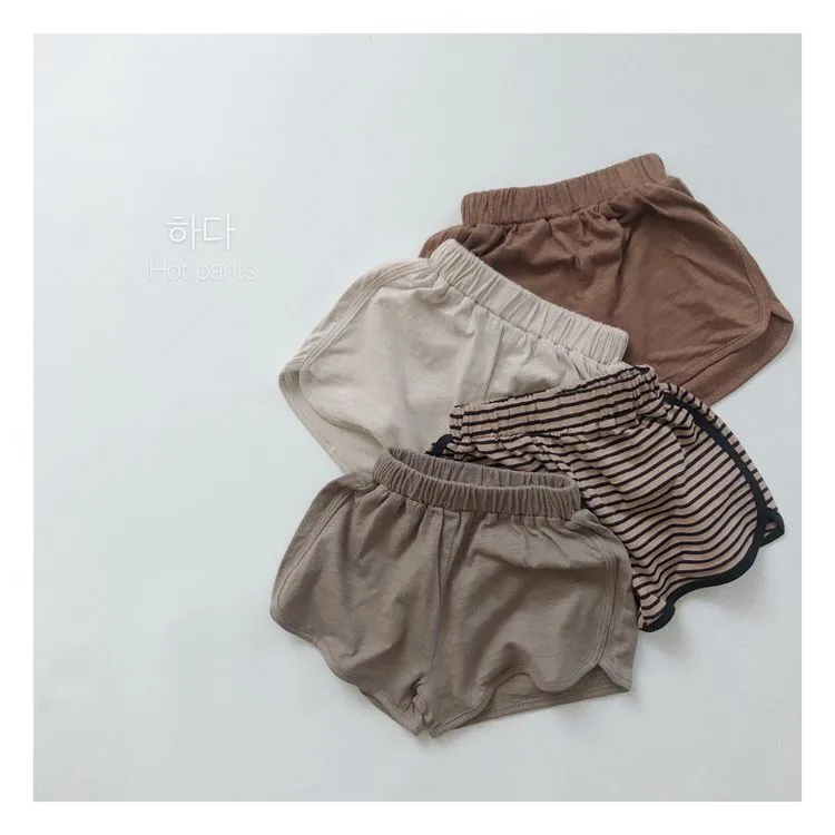Vintage Kids Boys Summer Casual Knitting Cotton Shorts Beach Pants Hot Pants Solid Color High Waist