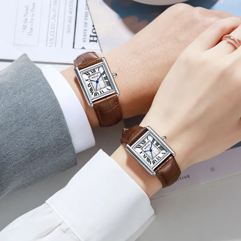 Fashion Casual Simple Square Dial Waterproof Quartz Watch 30M