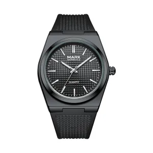 Men Fashion Casual Simple Round Dial Quartz Silicone Strap Watch