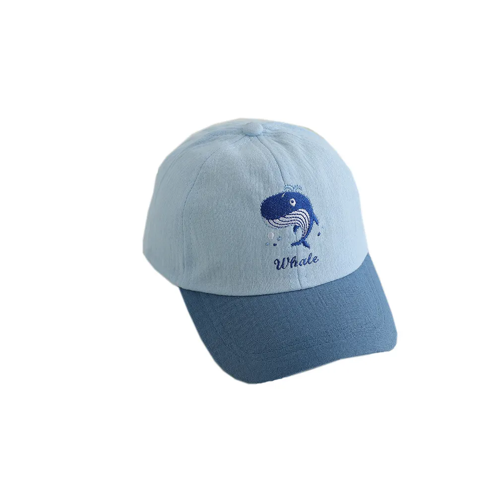 Kids Fashion Cartoon Animal Embroidery Pure Cotton Baseball Cap Dome