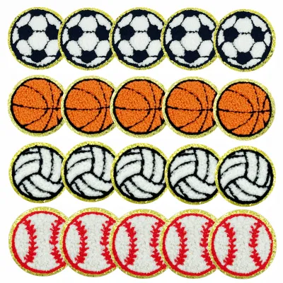 Football Baseball Chenille Towel Embroidery Stickers Clothes Decorative Accessories