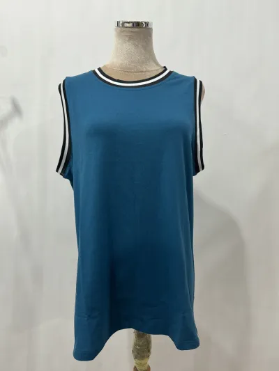 Custom Men Sleeveless Contrast Basketball Jerseys Cotton Blend