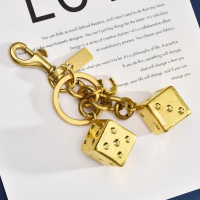 Fashion Solid Color Good Luck Dice Keychain
