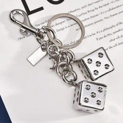 Fashion Solid Color Good Luck Dice Keychain