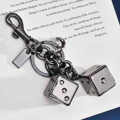 Fashion Solid Color Good Luck Dice Keychain