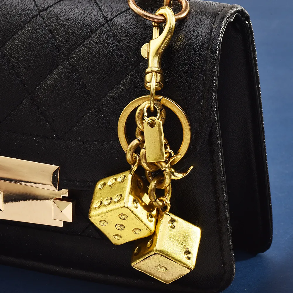Fashion Solid Color Good Luck Dice Keychain