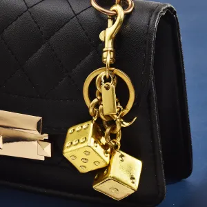 Fashion Solid Color Good Luck Dice Keychain