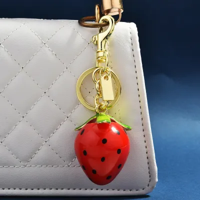 Fashion Strawberry Resin Bag Pendant Keychain Instagram Wind Fruit